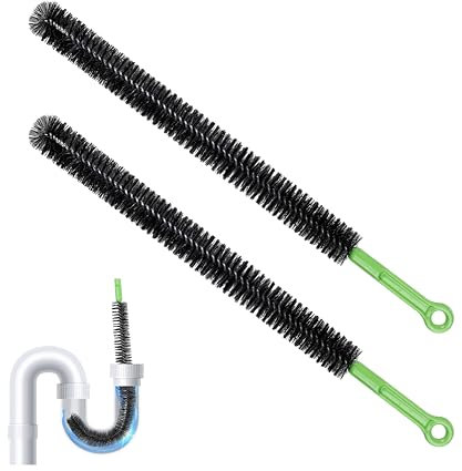 2Pcs Upgraded Drain Clean Brush Set,18 Extended Dryer lint Removal Brush,Hard Bristle for Bathroom/Toilet/Sewer,Get Rid Hair and Mucus in Sewer