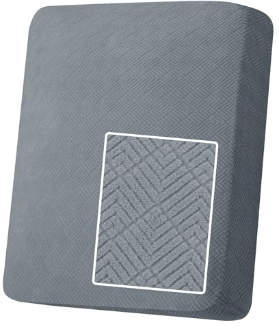 YSTELLAA Stretch Sitzkissenbezug, Sofa Sitzkissenbezug rutschfest, Elastischer Sofa Sitzkissenbezüge, Universal Sitzkissen Bezug Wohnzimmer, Sofaschoner, Großer 1 Sitzer, Hellgrau
