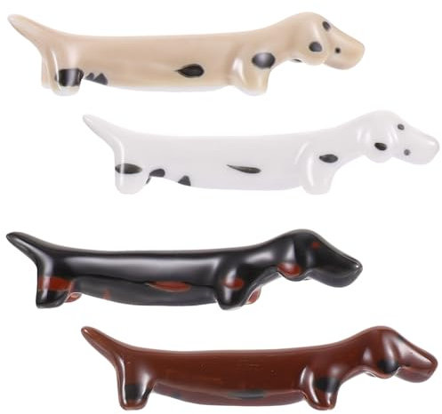 TOPBATHY 4stücke Teiliges Keramik Essstäbchenhalter Cartoon-Hund-Form Bunte Essstäbchenablage Für Küche Und Tisch Multifunktionaler Besteckhalter Für Essstäbchen Gabeln Löffel Dekorativ Und
