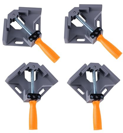 TIOMIOSEA Winkelspanner 90 Grad 4 Stück,Einstellbar Positionierwinkel Eckenspanner, rechtwinklige klemme,Winkelklemme für Holz, Metall,Winkelzwinge für Holzbearbeitung, Engineering