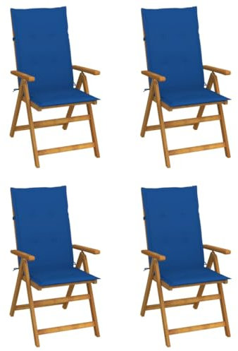 Sufrk Garten-Liegestühle 4 STK. mit Kissen Relaxliege Garten Relax Gartenliege Camping Relaxliege Garten StüHle Outdoor Akazie Massivholz 3065357