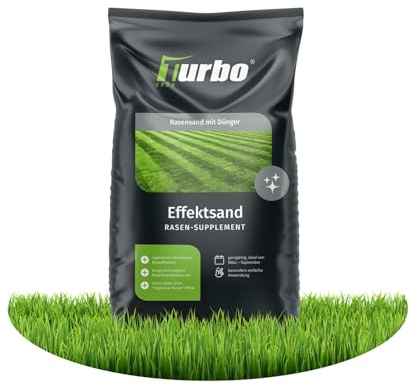 turbogrün® Effektsand Rasensand mit Dünger für einen gepflegten Rasen | Rasensand und Dünger in einem Produkt - unterstützt die Rasenpflege und lässt sich gleichmäßig mit einem Streuwagen verteilen