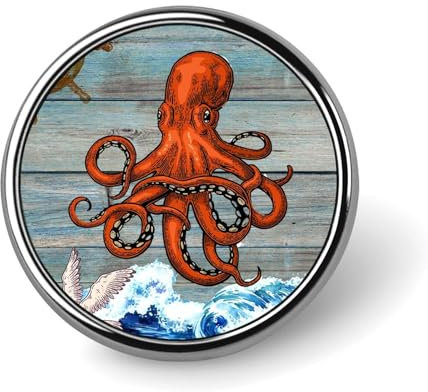 Emaille-Anstecknadeln, Stücke, Oktopus, Rettungsboje, Möwe, Hutnadeln, Lebensnadeln für Rucksäcke, Strand, individuelle Knöpfe, mediterraner Stil, Meeresthema, Sommer-Strand-Anstecknadel-Set für Frau