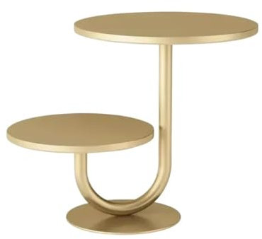 Présentoir à Gâteau Présentoir à cupcakes doré à 2 niveaux, présentoir de Table à Dessert rond for fêtes de mariage, anniversaire, assiettes à tarte for fête de famille Stand de Gâteaux(Gold)