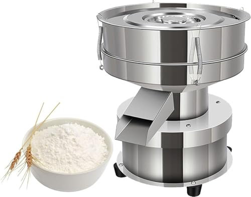 YXFAZPP Automatic Powder Sifter Machine,50W Electric Vibrating Sieving Machine,40 Mesh & 60 Mesh Flour Sifter Electric Vibrating Sieve Machine (30x15cm)
