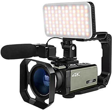 EDEDE Appareil Photo numérique, Caméras de Diffusion en Direct KIT de caméscope Professionnel 4k Zoom Optique 12x Caméra vidéo Vlog à écran Tactile 3,5 pour Adolescents, débutants, Adultes