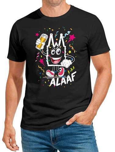 MoonWorks® Herren T-Shirt Fasching Karneval Kölner Dom Alaaf Feiern Konfetti Kostüm-Ersatz Verkleidung Männer