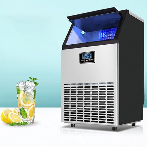 Máquina para fabricar hielo comercial, capacidad de almacenamiento de hielo de 15 kg, máquina industrial para fabricar hielo en pepitas con función de autolimpieza, máquina,55KG/24H