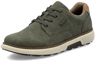 Rieker sneakers B3317, män snörskor, löst inlägg, vattenavvisande, riekerTEX, Grön 54, 43 EU Weit