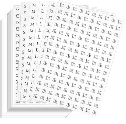 4500 Stück Kleidungsgrößen Aufkleber Etiketten, Selbstklebend Klebeetiketten Aufkleber für Kleidung Größe, Rund Größenetiketten Größenaufkleber Clothes Size Label Sticker (XS S M L XL XXL)