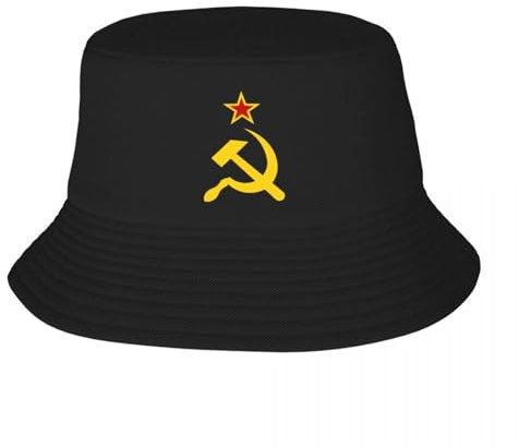 UIOPPIOS Benutzerdefinierte Russische Sowjetische Flagge Eimer Hut Frauen Männer CCCP UDSSR Hammer Und Sichel Outdoor Sonne Sommer Camping Angelmütze