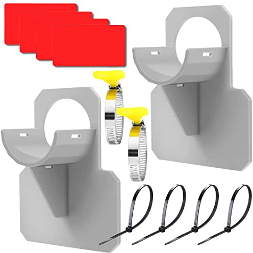 Pool Schlauchhalter Knickschutz – Schwimmbad Rohrhalterung(26mm-38mm)–Universaler Pool Rohrhalter Fitting – Stabilisierende Pool Schlauchhalterung mit Kabelbinder(2 Stück/Grau)