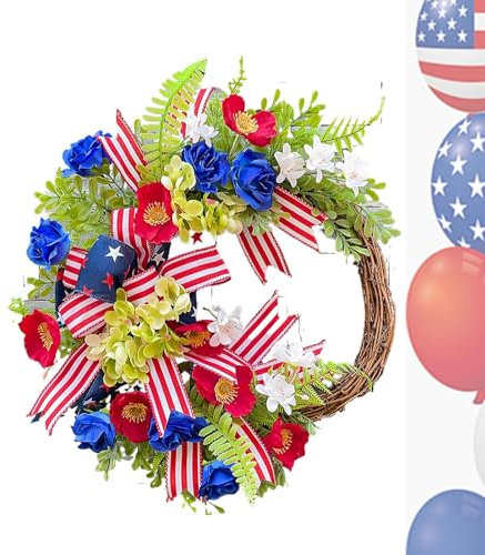 Jour de l'Indépendance | Jour du Souvenir du Memorial Day - Drapeau Décoration de Porte Rouge Blanc Bleu Pour Vacances Maison Entrée