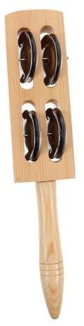 BESPORTBLE Holz Glöckchen Handglockenrassel für Kinder Kindersicheres Musikspielzeug Rhythmusstäbe mit Griff Pädagogisches Percussionsinstrument für Musikunterricht und Familienfeiern