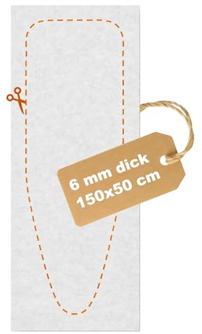 Bügelbrett Polsterung 150x50cm extra dick (6mm) [700gr/m²] | Individuell zuschneidbar und für Dampfbügeleisen geeignet | Passend für alle Bügelbretter