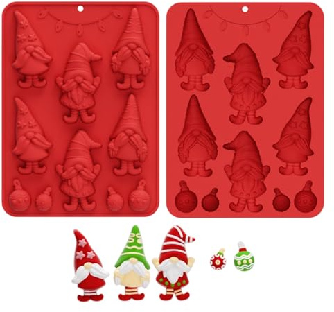 Stampo natalizio per cioccolatini e caramelle, in silicone, antiaderente, per gelatina, sapone, dessert, argilla, budino, cupcake