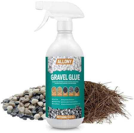 ALLONY Stone Glue, 500ML Garden Mulch, Pebble Glue, Gravel Binder, Long-Lasting, Breathable, Last all Seasons, Gravel glue for Garden Gtones, Patios, gravel Hold
