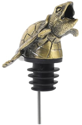 Toyvian Dekorativer Flaschenausgießer Turtle Wine Pourer mit Antikem Metallfinish Kreativer und Funktionaler Liquor spender für Bar Barkeeper Weinliebhaber und Party servieren