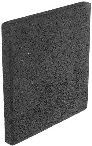 Garneck Pierre Volcanique pour Barbecue Coréen Plaque de Cuisson Carrée 15x15x1,5 Cm Gris Naturel Pierre à Pizza et Grill Vegan pour Cuisson Uniforme en Camping et Maison