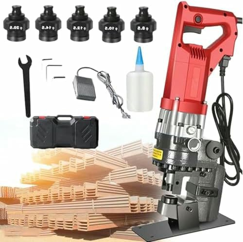 Electric Hydraulic Hole Punch Machine with Multiple Dies for Punching in Angle Channel Steel, Iron, Aluminum, Copper and Other Sheet Materials-