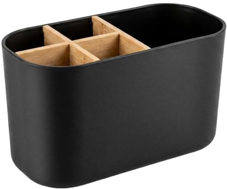 Zahnbürstenhalter Kunststoff, Minimalistischer Zahnputzbecher mit Fächern | Badezimmer Organizer für Elektrische Zahnbürste und Zahnpasta, Badaccessoires Waschbecken Organizer Bad