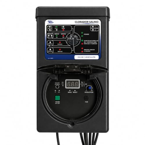 Hidrowater Clorador Salino Piscina hasta 150 m³ 45 g/h SSC45E | Mantiene el agua limpia automáticamente usando la sal de la piscina, con menos mantenimiento y menos cloro manual.