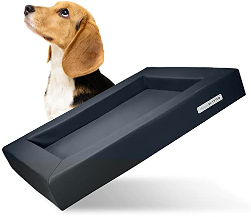 dogsfavorite Hunde-Bett - waschbares Hundekörbchen - hochwertiges Hundesofa - gelenkschonendes Hundekissen - robuste Hundematte - Hundekorb - Gr. M 90 x 70cm - dunkelgrau