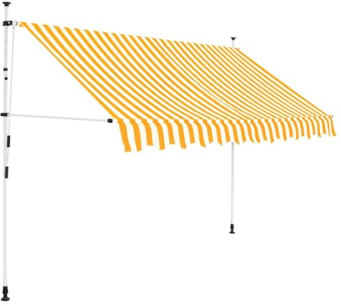vidaXL Einziehbare Markise Handbetrieben 250 cm Orange/Weiß Gestreift