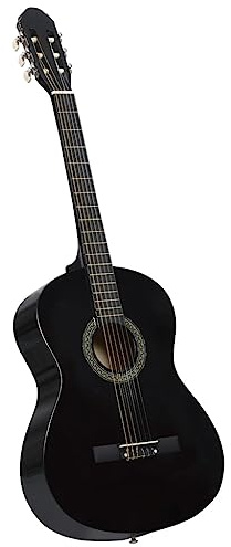vidaXL Lindenholz Klassikgitarre für Anfänger Amateurmusiker Klassisch Gitarre Konzertgitarre Saiteninstrument Musikinstrument Schwarz 4/4 39