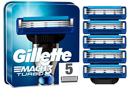 Gillette Mach3 Turbo-Ersatzklinge für Herrenrasierer, entworfen mit Präzisionsschnittstahl für eine lange Lebensdauer von 15 Rasierern durch Blatt 5
