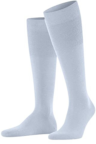 FALKE herr Knästrumpor Airport M Kh ull bomull lång enfärgat 1 par, Blå Light Blue 6594, 43-44