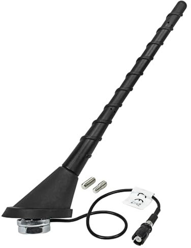 tomzz Audio 1000-062 Auto Tuning Antenne Dachantenne KFZ Wendel 16V Design Verstärker Raku 2 II kompatibel mit Audi Opel Seat Skoda VW uva Anti Noise Stab 18cm 60 Grad
