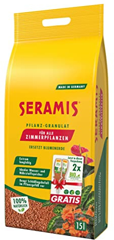 Seramis Pflanz-Granulat für alle Zimmerpflanzen, 15 l inkl. 2 Vitalkuren gratis – Pflanzen Tongranulat, Blumenerde Ersatz zur Wasser- und Nährstoffspeicherung, Braun