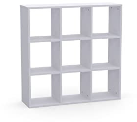 KLX Würfelregal Weiß 3x3 – Regal Würfel mit 6 Fächern - Raumteiler Regal 100 x 100 cm - Bücherregal für Wohnzimmerund Büro