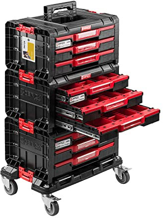 PAFEN Rollende Werkstatt Werkstattschublade - 500 x 325 x 860 mm – Premium Werkzeugkasten auf Rädern mit 9 Schubladen Sehr stabil Chemikalienbeständig Werkstattwagen