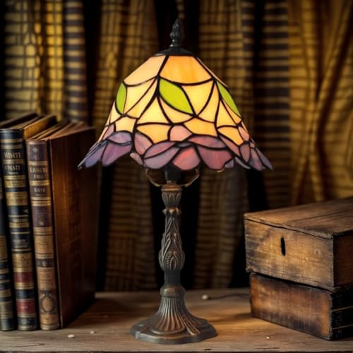 Bidesen Home Supplies Buntglas, Handgefertigte Tiffany-vintage-nachttischlampen Für Wohnzimmer, Schlafzimmer Und Lounge, 20,3 Cm Lampenschirm