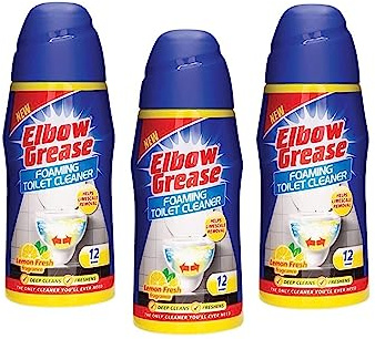 3 x Elbow Grease Foaming Toilet Cleaner, Deep Cleaning Action, Lemon Fresh Fragrance 500g