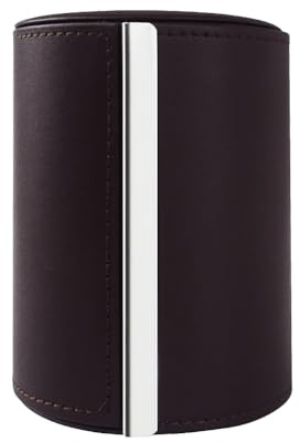 Tie Box Travel Case Men's Necktie Gift Box Cylinder Shape Anti-Wrinkle Storage Business Gift Bow Tie Packaging (3.1x4.3, Coffee)