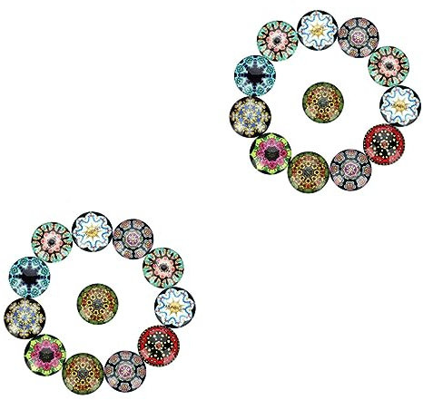 NUOBESTY 2sätze Runde Patches Farbige Glasaufkleber Für Schmuckdesign Und Bastelprojekte Für Dekorationen Und Kreative Anwendungen