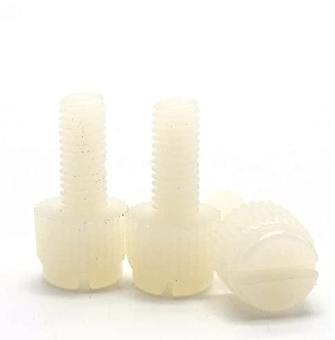 Zixinz-Zylinderschrauben M3 M4 M5 M6 M8 Schwarzes oder weißes Nylon, handfeste Schrauben, Rostschutzbolzen, Kunststoff-Rändelschrauben, Isolierbolzen, 100 Stück, Korrosionsbeständigkeit ( Color : Whit