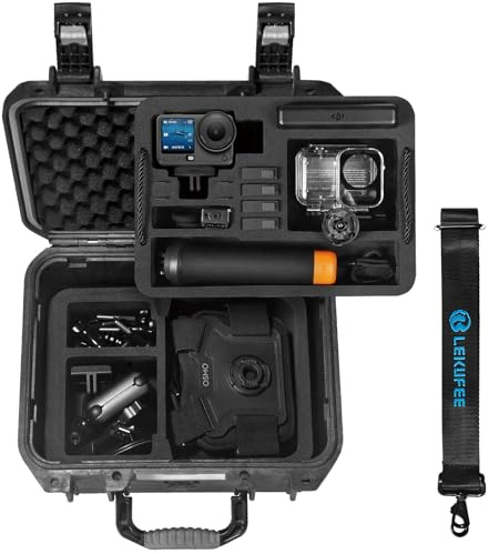 LEKUFEE wasserdichte Hartschalen-Tragetasche für DJI Osmo Action 6,Osmo Action 5 Pro/4/3,Standard Combo,Adventure Combo,Vlogging-Combo und Zubehör (nur Koffer)