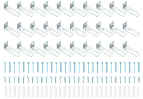 PATIKIL Lavagna Montaggio Hardware 30 Set Bianco Tavola Muro Gancio Montaggio Supporto Fissaggio L Forma Montaggio Staffa Lavagna per Ufficio Aula