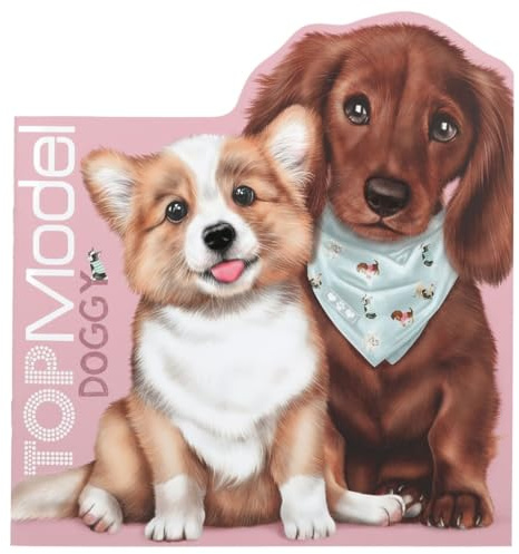 Depesche 12714_A Top Model Mal- und Stickerbuch Kitty and Doggy, lila, 1250072