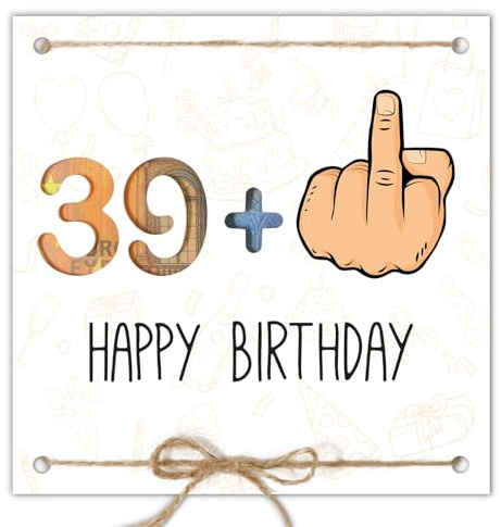 BOFUNX Geldgeschenk 40. Geburtstag - 39 + 1 Lustige Geburtstagskarte Geburtstag Geschenkkarte mit Umschlag für Männer Frauen Familie und Freunden