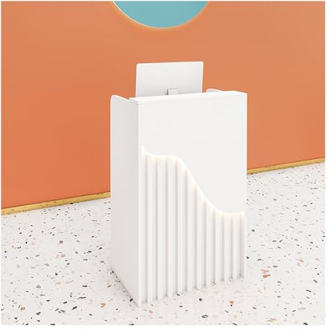 Empfangstheke mit Schubladen,Rezeptionstheke,Empfangstresen, Rezeption-Tisch,Rezeptionsmöbel mit LED-Leuchten,Verkaufstheke Mit GroßEm Stauraum,Büromöbel für Store Shop Clinic Office(Color:Wit,Size:60