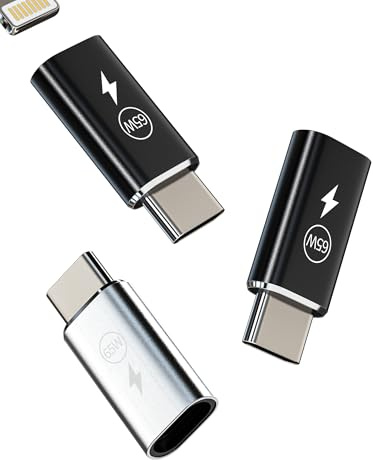65W Lightning Female to USB C Male Adapter Type C Fast Charger (3 Pack) Converter Cable Charging Cord Connector for Apple for iPhone15 Pro Max Plus for iPad Air Mini compatible for Samsung Galaxy S23