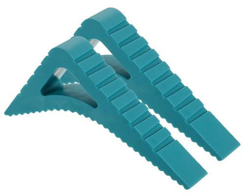 sourcing map 2 Pcs Door Stoppers for Bottom of Door, 0.83 inch Door Stops, Rubber Door Stopper Wedge, Window Stopper Door Gaps Sturdy Stackable, Blue