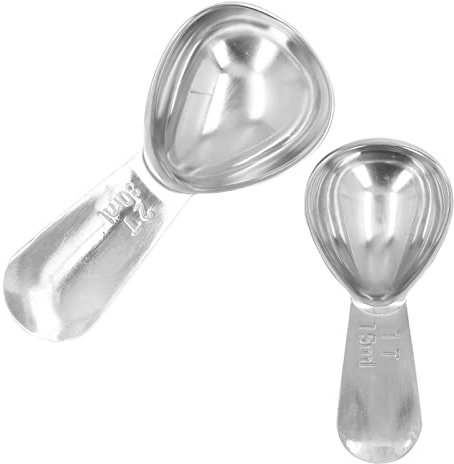 Cuchara Medidora de café Juego de Cucharas Molidas de Acero Inoxidable con Escala Hendidura de Gran Capacidad y Pequeña Sujeción Cómoda Adecuada para Varios Ingredientes