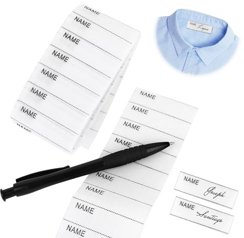 200 Stück Namensaufkleber Kleidung, Wäscheetiketten Namensschilder, Namensschilder für Kleidung, Personalisierbare Namensetiketten mit Stift, für Kleidung Schuluniform Handtuch Handschuhe Schal