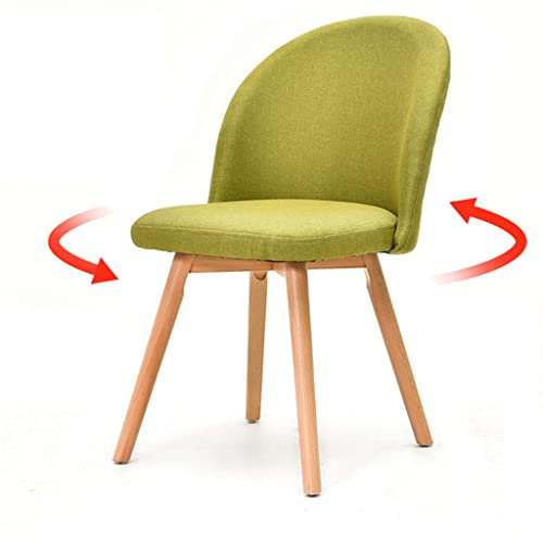 Drehstuhl mit Rückenlehne, Bürostuhl, Stoff, Arbeitsstuhl für Küche, Esszimmer, Schlafzimmer, Make-up, unterstützt 175 kg, Grün, 42 x 42 x 82 cm